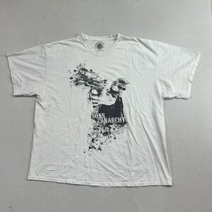 Sons Of Anarchy Men White Tee Shirt FX Short Sleeve Stain Size 3XL